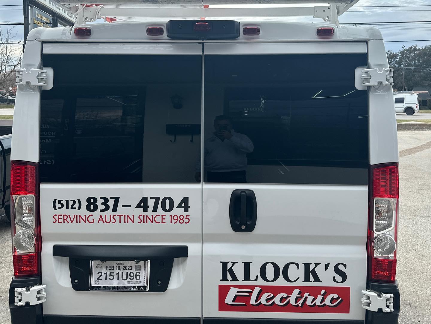 back of truck with signage